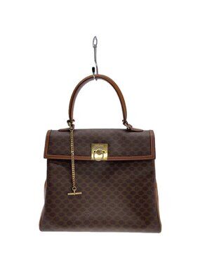 Celine Chain Lock Macadam Metal parts show Handbag Brown